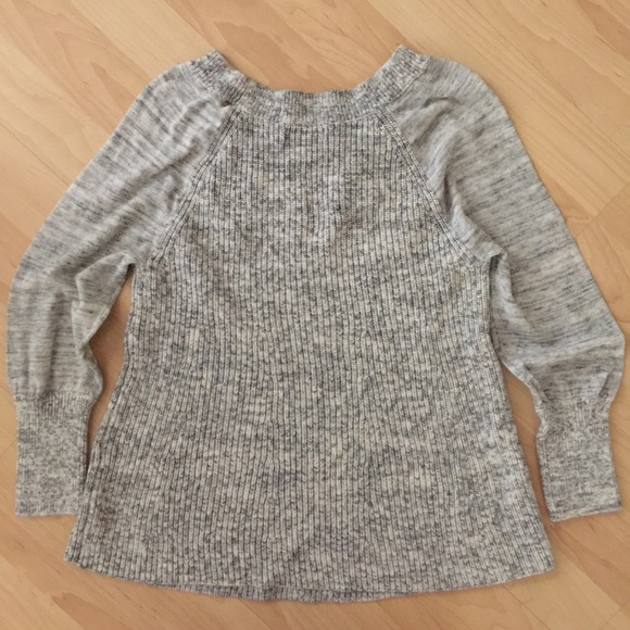 Lucky Brand Marled Gray raglan Sweater 3/4 sleeves - Picture 5 of 6